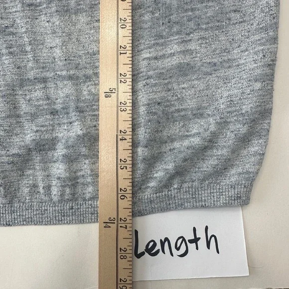 French‎ Connection V-Neck Sweater Lightweight Knit Pullover Heather Gray Medium - Picture 8 of 9